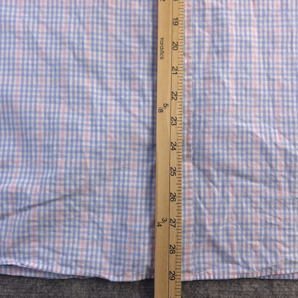 J Crew Shirt XL Slim Fit Pink Blue Check Long Sleeve Button Down Cotton Pocket - Picture 6 of 9